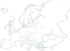 Political map of Europe in white background. Vector illustration