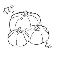 cartoon pumpkins for coloring book vector