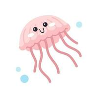 doodle baby jellyfish vector