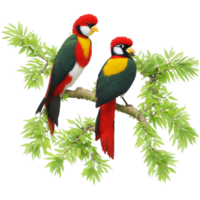 two parots in the tree png