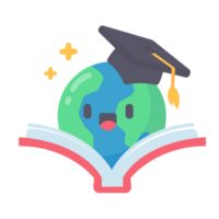 globe on book The concept of learning from reading books to develop knowledge. png