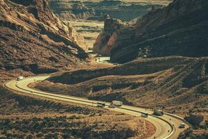 Scenic Winding Interstate Highway 70 in the State of Utah photo