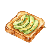 Avocado Toast Aquarell Clip Art ai generiert png