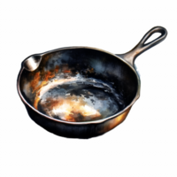 Cast Iron Skillet Watercolor Clipart png