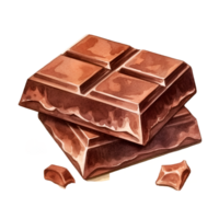 chocola bar waterverf clip art ai gegenereerd png