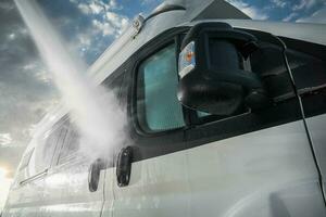 Pressure Washing RV Camper Van Before Summer Season photo