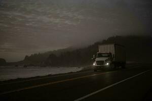 Semi Truck on the California 101 Coastal Highway photo