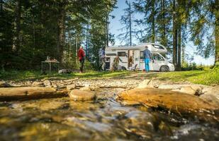 Riverside RV Motorhome Dry Camping with Friends photo