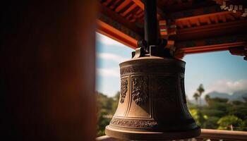 religión El sonar mediante historia, antiguo monumentos simbolizar espiritualidad y culturas generado por ai foto