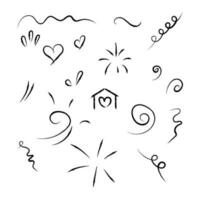 Hand drawn vector doodle Vector set of different doodles. Hand drawn elements isolated on white background.