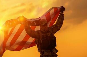 Soldier Celebrating Victory photo