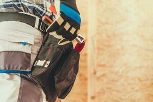 Handyman Worker Tool Belt Close Up photo