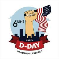 D-Day Normandy Landings Memorial Vector Design