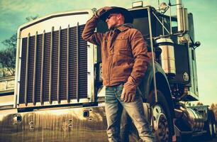 Texas Cowboy Semi Truck Driver photo