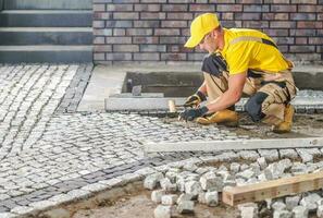 Granite Paved Brick Path photo