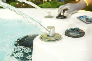 Worker Testing Garden Water SPA Features photo