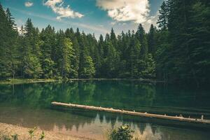 Scenic Turquoise Alpine Lake photo