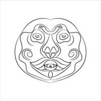 Monster line art face vector