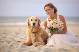 perro en real vida, contento momento con mascota ai generativo foto