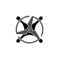 drone logo fly design technology vector