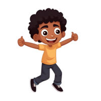 contento sonriente chico dibujos animados clipart ai generado png