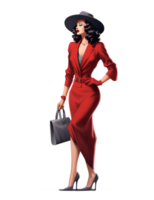 Clásico Moda ilustración modelo acuarela ai generado clipart png