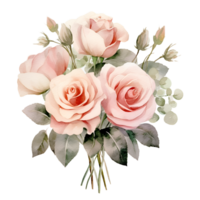 fleur bouquet aquarelle clipart ai généré png