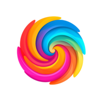 arco iris circulo remolino antecedentes elemento ai generado png