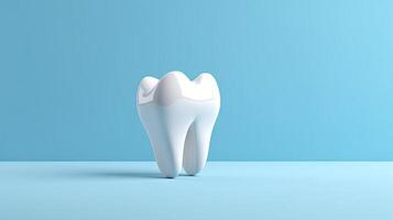 tooth on a blue background. photo