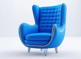 Comfortable blue armchair. Generative AI photo