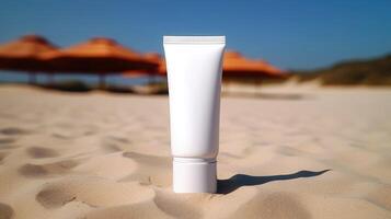 empty white plastic tube. photo