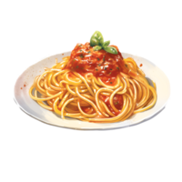spaghetti waterverf clip art ai gegenereerd png