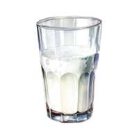 vaso de Leche acuarela clipart ai generado png