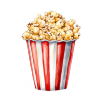 Film Popcorn Aquarell Clip Art ai generiert png
