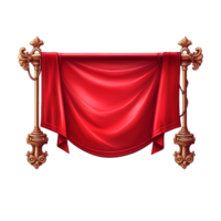 vermelho ouro bandeira fita clipart ai gerado png