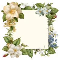 flor fronteira quadro, Armação aguarela clipart ai gerado png