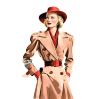 ancien mode illustration modèle aquarelle ai généré clipart png