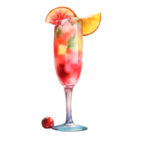 sommar cocktail dryck vattenfärg ClipArt ai genererad png