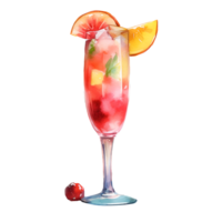 été cocktail boisson aquarelle clipart ai généré png