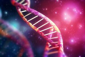 A dna strand with a purple background photo