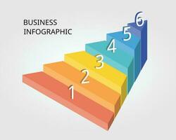 pyramid chart level template for infographic for presentation for 6 element with number vector