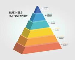 pyramid chart template for infographic for presentation for 6 element vector