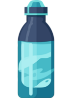 Blue water bottle icon with liquid isolated png