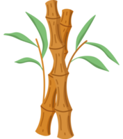 bambù albero e foglia icona isolato png