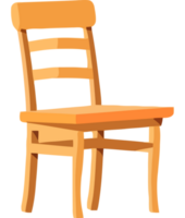 Modern wood yellow chair icon isolated png