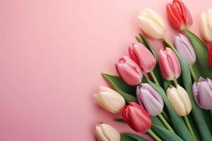 ai generado tulipán flores antecedentes foto