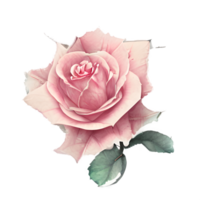 Watercolor vintage rose floral png