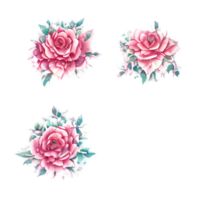 acuarela Clásico Rosa floral generado ai png