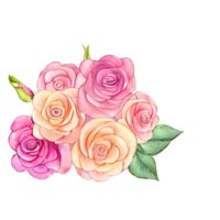 aquarelle ancien Rose floral généré ai png