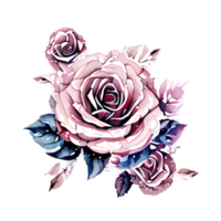 aguarela vintage rosa floral gerado ai png